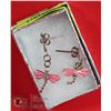 Image 1 : PINK DRAGONFLIES W/CROSS POST EARONAS