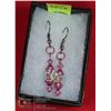 Image 1 : PINK W/SILVER SWAROVSKI CRYSTAL EARRINGS