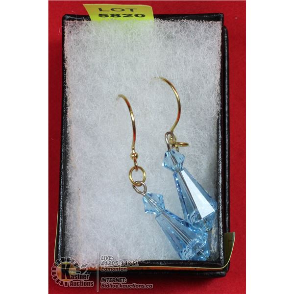 LIGHT BLUE SWAROVSKI CRYSTAL EARRINGS
