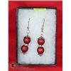 Image 1 : DEEP RED SWAROVSKI PEARLS W/SILVER ACCENTS