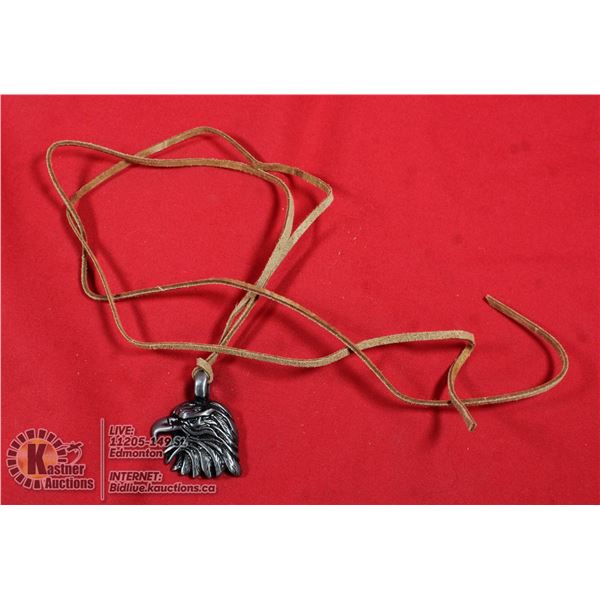 EAGLE ON TAN COLORED LEATHER