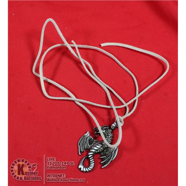 DRAGON ON LIGHT COLORED LEATHER