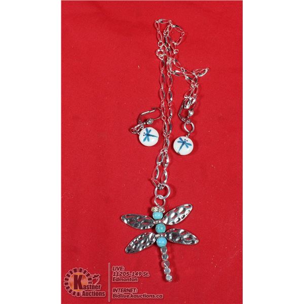 DRAGONFLY NECKLACE W/EARRINGS