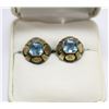 Image 1 : PAIR OF BLUE STONE COSTUME JEWELLERY EARRINGS