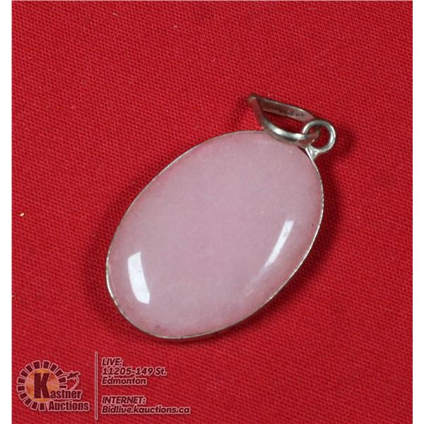 #57-NATURAL PINK ROSE QUARTZ PENDANT