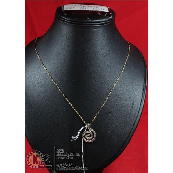 #145-DIAMOND ACCENT PENDANT & NECKLACE 18"