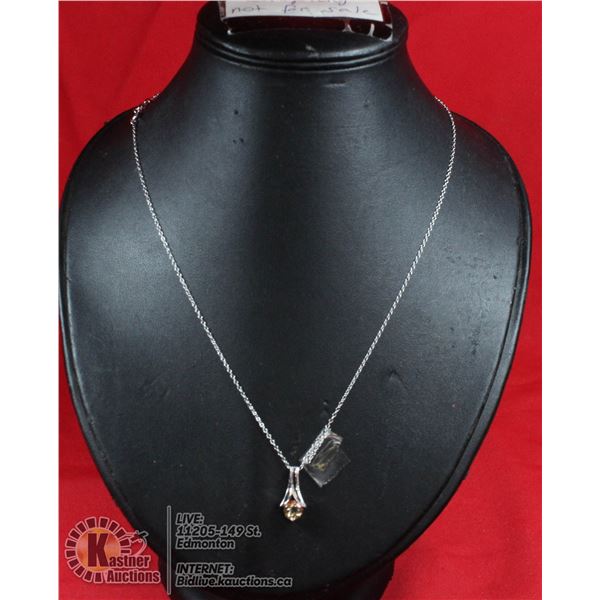 #137-CITRINE PENDANT & NECKLACE 18"