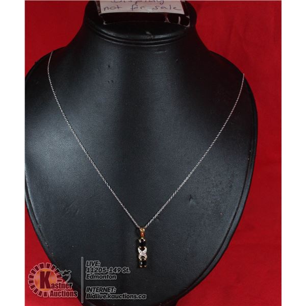 #110-BLUE SAPPHIRE PENDANT & NECKLACE 18"