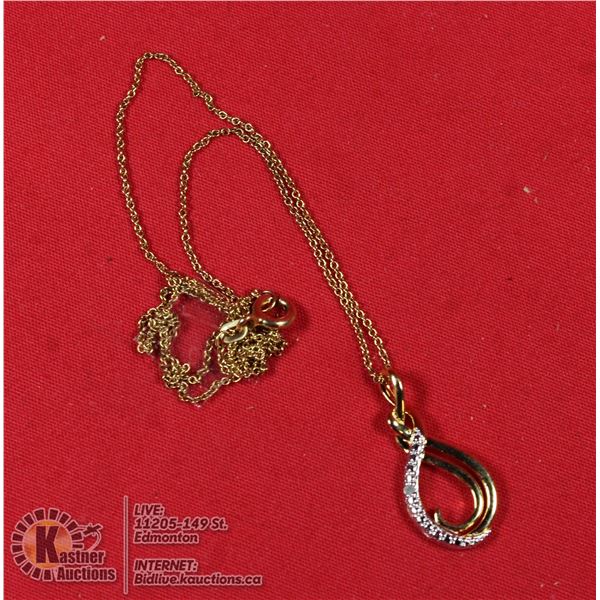 #139-DIAMOND ACCENT PENDANT & NECKLACE 18"