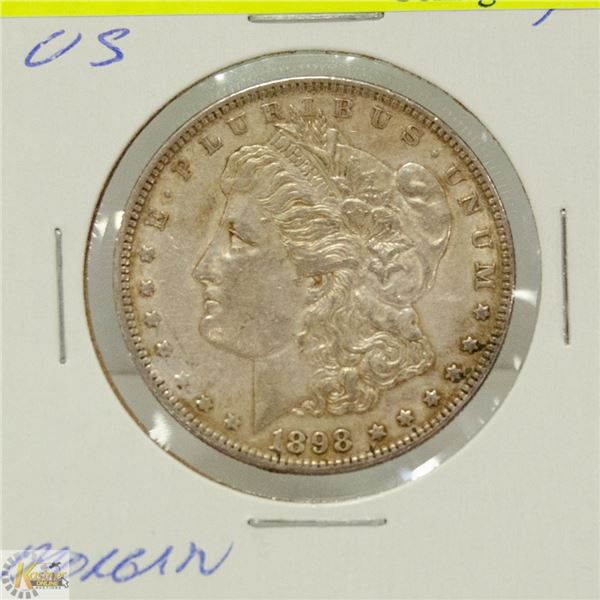 1898 US MORGAN SILVER DOLLAR COIN