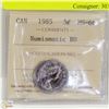 Image 1 : 1985 CANADIAN QEII 5 CENT COIN CERT ICCS MS66
