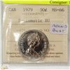 Image 1 : 1979 CANADIAN QEII 50 CENT COIN CERT ICCS MS66