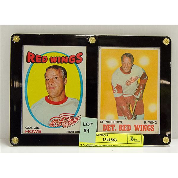 2 X GORDIE HOWE NHL CARDS EARLY 1970'S