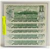 Image 2 : 5 X TW0 X CONSECUTIVE NUMBERS $1 DOLLAR BILLS 3 &