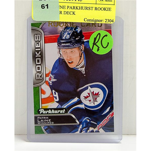 PATRIK LAINE PARKHURST ROOKIE CARD UPPER DECK