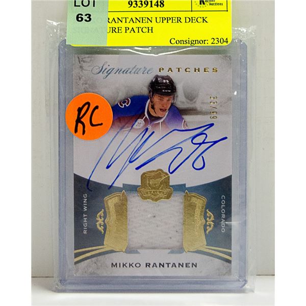 MIKKO RANTANEN UPPER DECK SIGNATURE PATCH