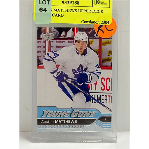 AUSTON MATTHEWS UPPER DECK ROOKIE CARD