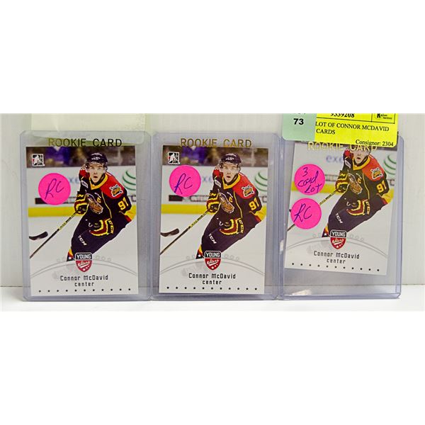 3 CARD LOT OF CONNOR MCDAVID ROOKIE CARDS