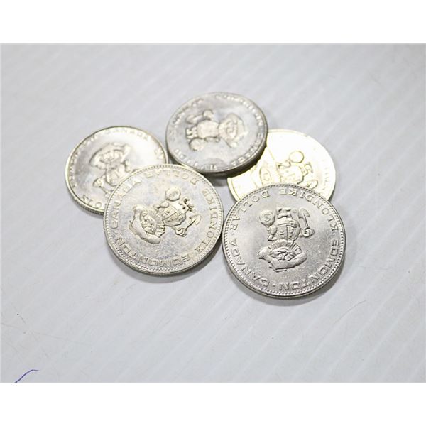 LOT OF FIVE VINTAGE KLONDIKE DAY DOLLARS