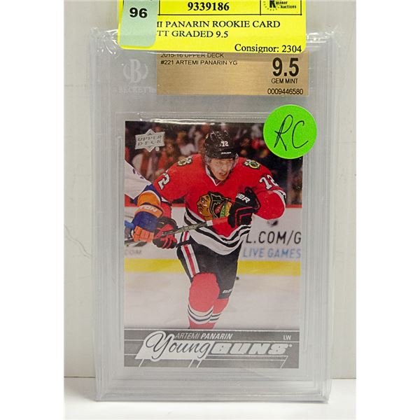 ARTEMI PANARIN ROOKIE CARD BECKETT GRADED 9.5