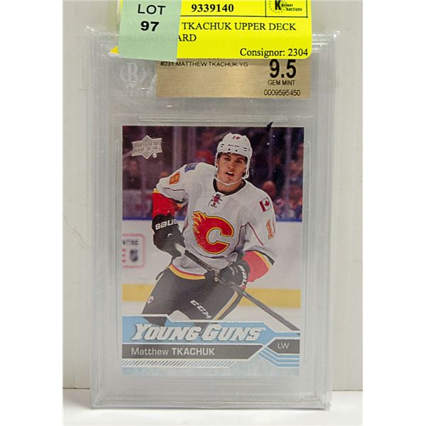 MATTHEW TKACHUK UPPER DECK ROOKIE CARD