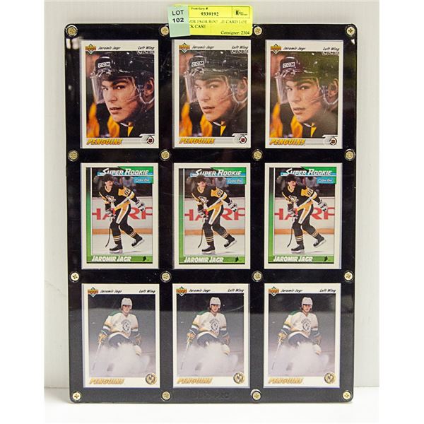 9 JAROMIR JAGR ROOKIE CARD LOT IN BLACK CASE