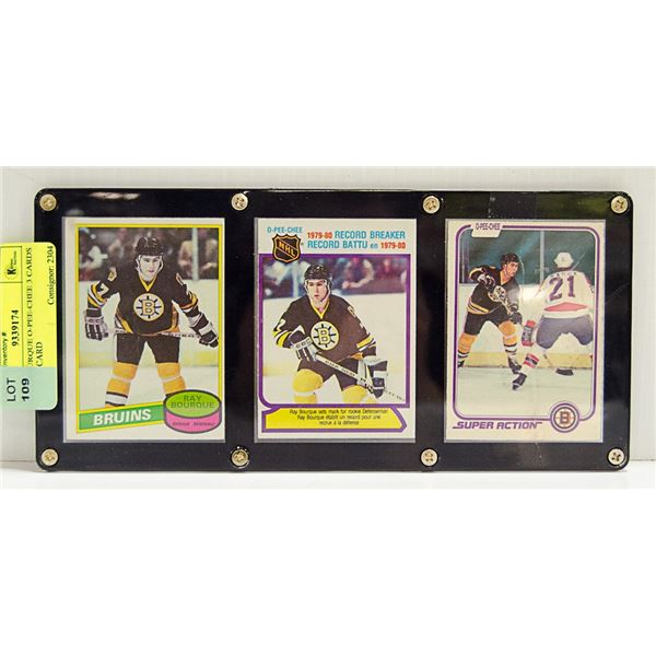 RAY BOURQUE O-PEE-CHEE 3 CARDS ROOKIE CARD