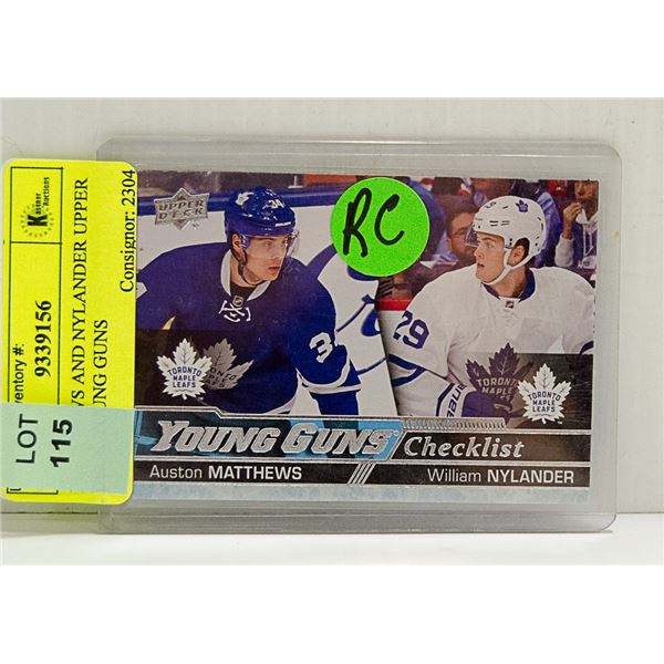 MATTHEWS AND NYLANDER UPPER DECK YOUNG GUNS
