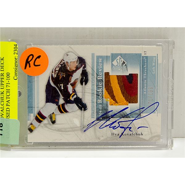 ILYA KOVALCHUK UPPER DECK GAME USED PATCH 71-100