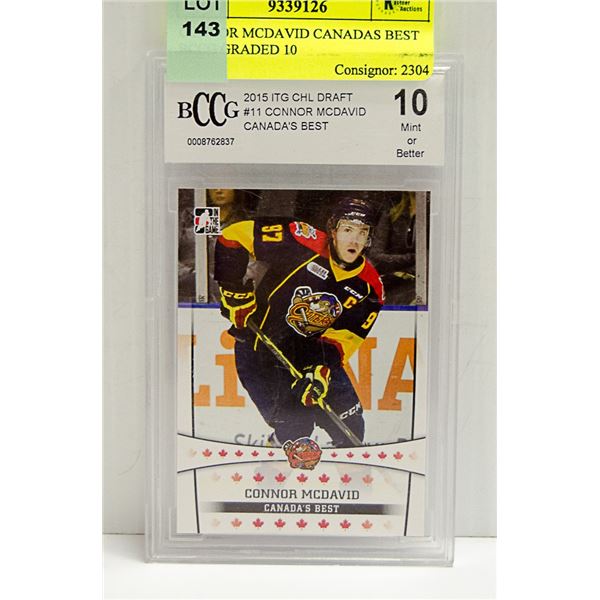 CONNOR MCDAVID CANADAS BEST BCCG GRADED 10