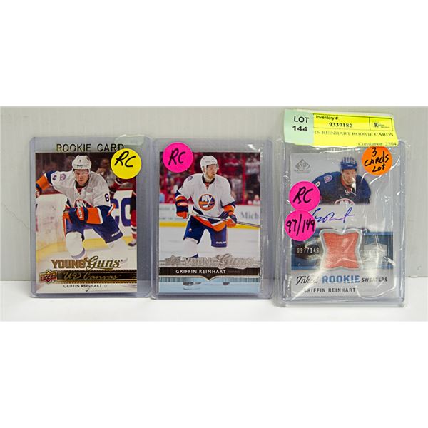 3 GRIFFIN REINHART ROOKIE CARDS