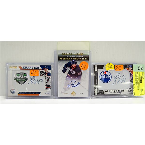 3 CARD LOT OF RYAN NUGENT-HOPKINS ROOKIE CARDS