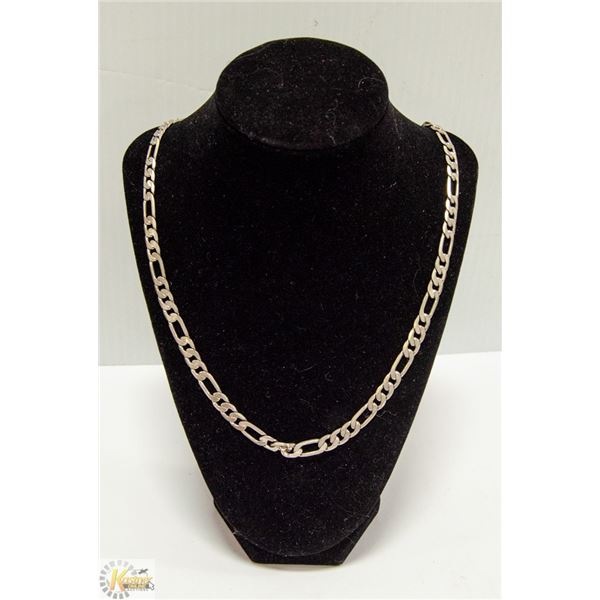 HEAVY .925 SOLID SILVER ITALIAN FIGARO LINK CHAIN