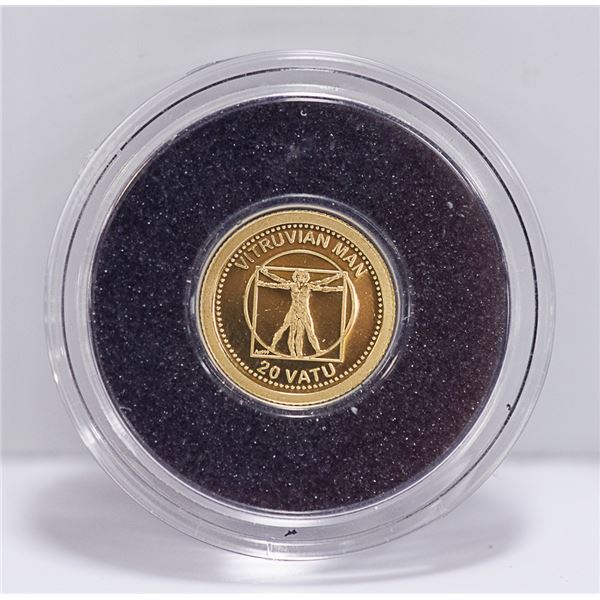 2013 .9999 GOLD 20V "VITRUVIAN MAN" FROM VANUATU