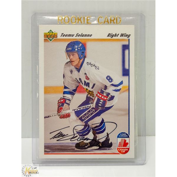 UNCLAIMED TEEMU SELANNE TEAM FINLAND SIGNED ROOKIE