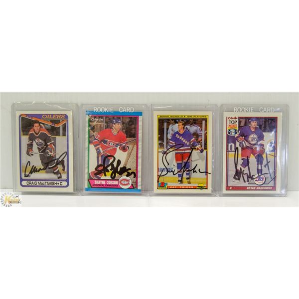 12 SIGNED HOCKEY CARDS - FROM VARIOUS TEAMS &