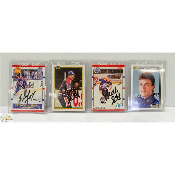12 SIGNED HOCKEY CARDS-FROM VARIOUS TEAMS &