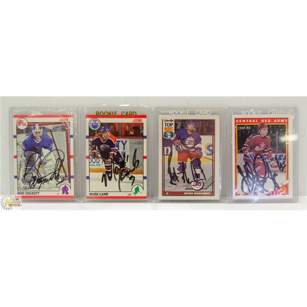12 SIGNED HOCKEY CARDS - FROM VARIOUS TEAMS &