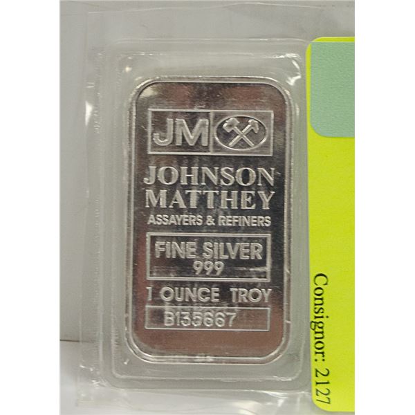 JM .999 SILVER 1 OUNCE BAR