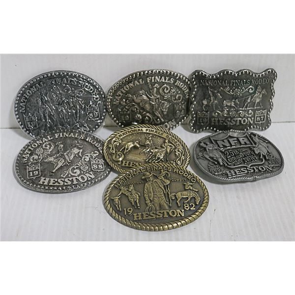 7 X NFR RODEO BELT BUCKLES FROM THE 1980'S
