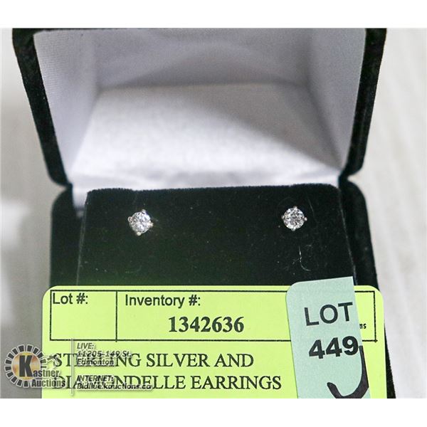 STERLING SILVER AND DIAMONDELLE EARRINGS
