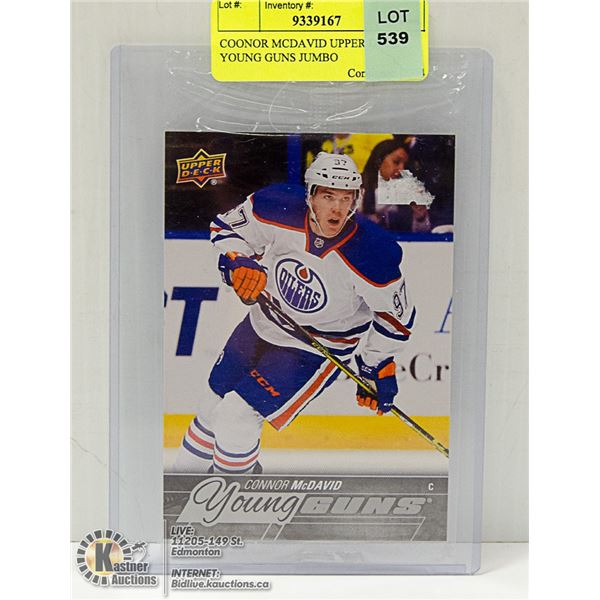 CONNOR MCDAVID UPPER DECK YOUNG GUNS JUMBO