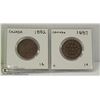 Image 1 : 1882 AND 1887 CANADIAN 1 CENT COINS