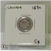 Image 1 : 1870 CANADIAN FIVE CENT COIN.