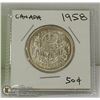 Image 1 : 1958 CANADIAN FIFTY CENT SILVER COIN.