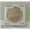 Image 1 : 1936 CANADIAN SILVER DOLLAR COIN.