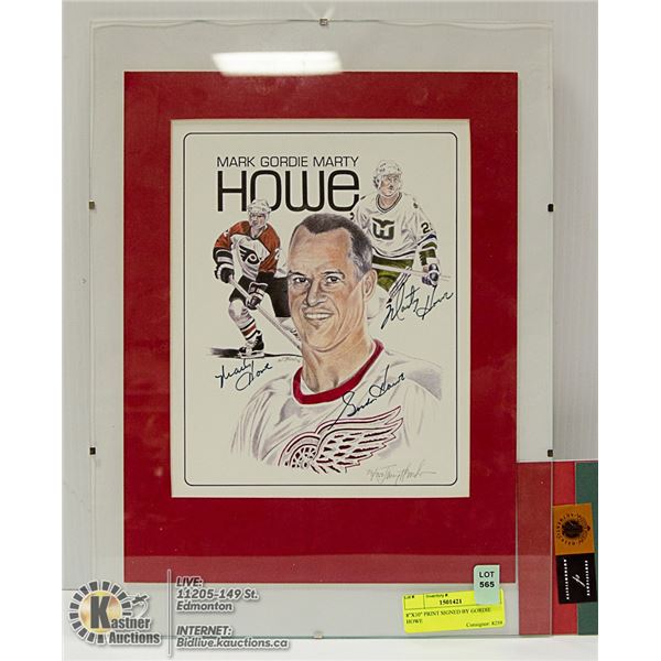 8"X10" PRINT SIGNED BY GORDIE HOWE