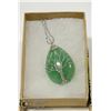 Image 1 : JADE STONE TREE OF LIFE WRAPPED NECKLACE 925