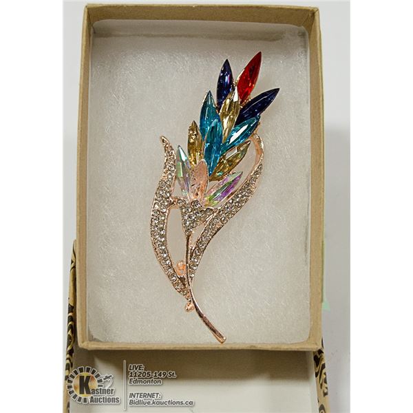 MARQUIS CUT RHINESTONE BROOCH