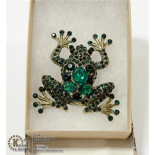 FROG RHINESTONE BROOCH